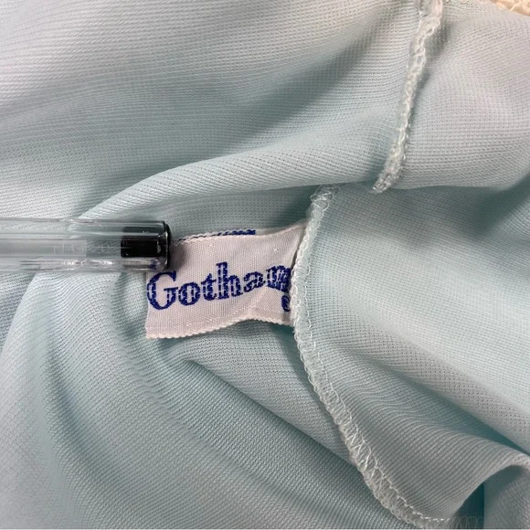 🔥Vintage 60s Gotham Lingerie Nightgown Nylon Lace Design Baby Blue Nighty - Picture 9 of 11